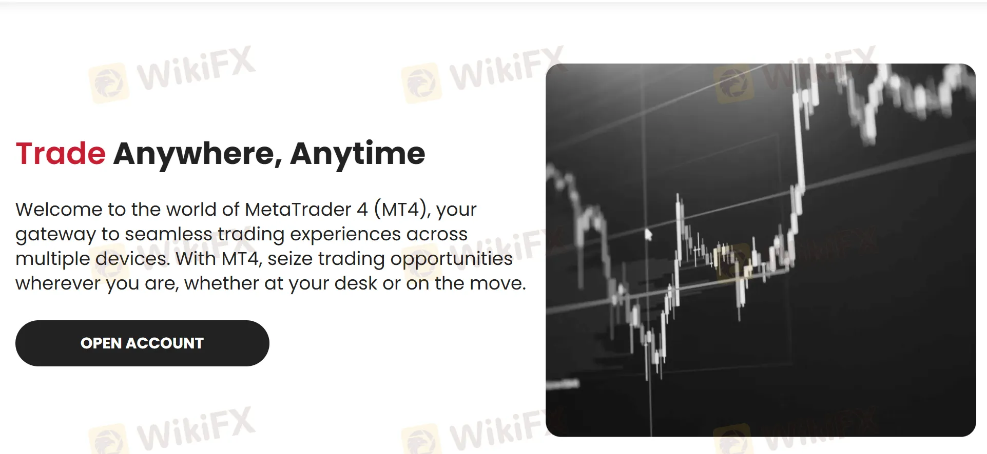 Trading Platform Trading Platform Supported Available Devices Suitable for MetaTrader 4 ✔ PC and Mobile Investors of all experience levels