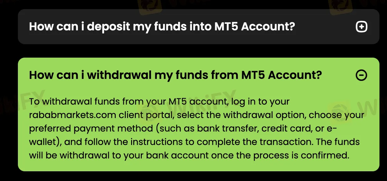 Deposit and Withdrawal