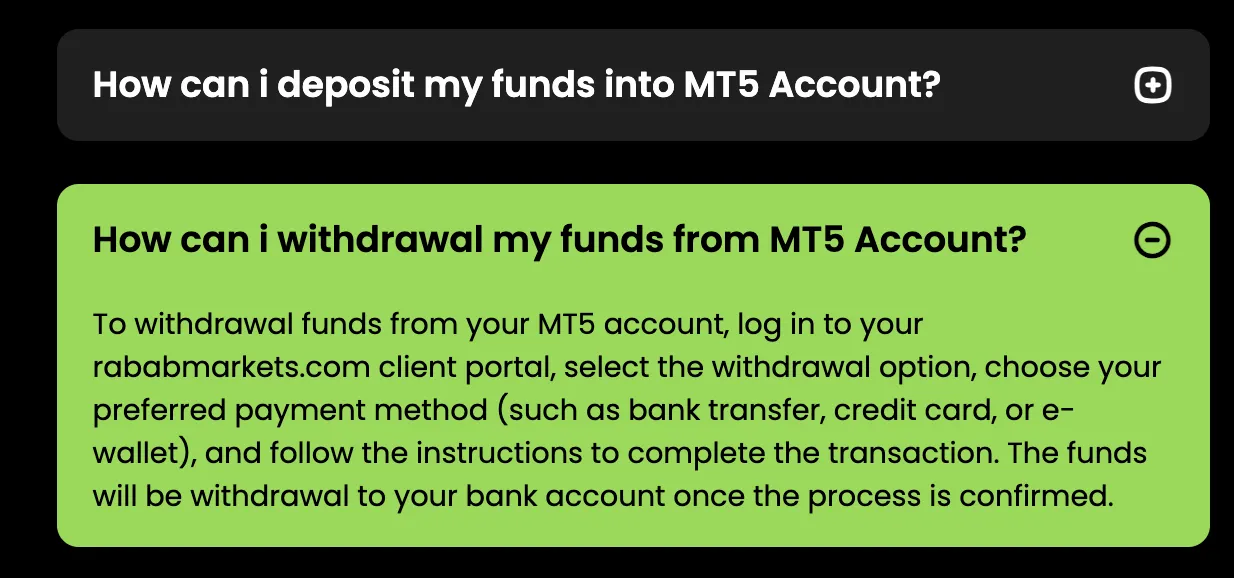 Deposit and Withdrawal Deposit and Withdrawal