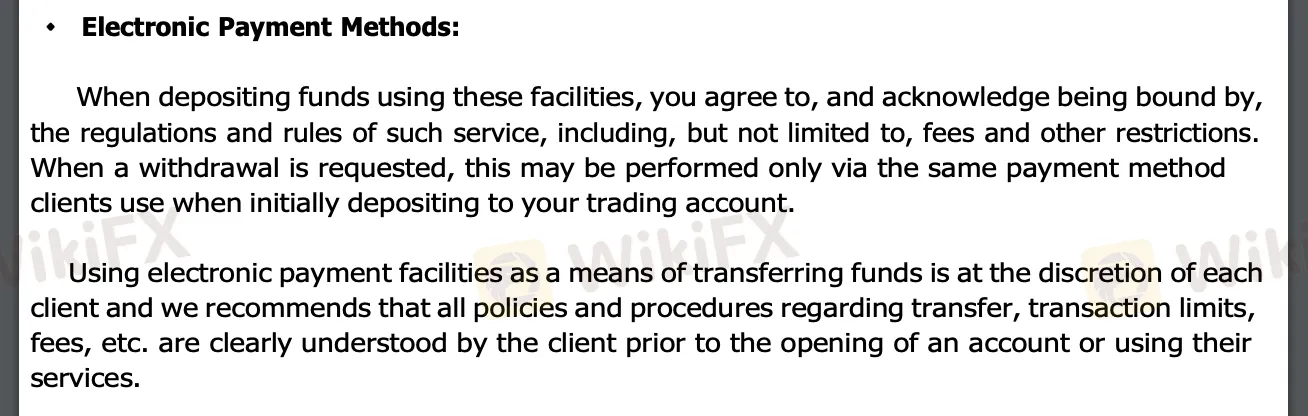 Deposit and Withdrawal