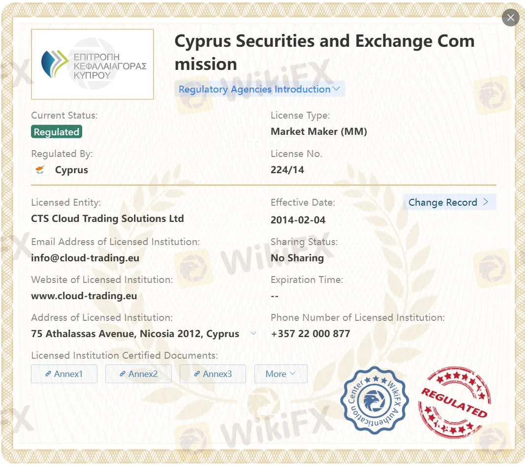 Licence CTS