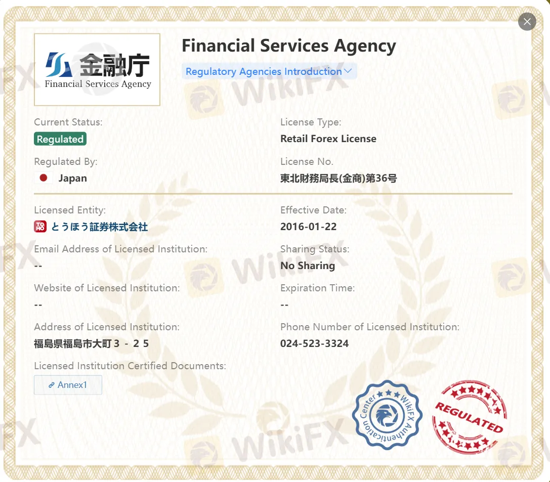Toho Securities license