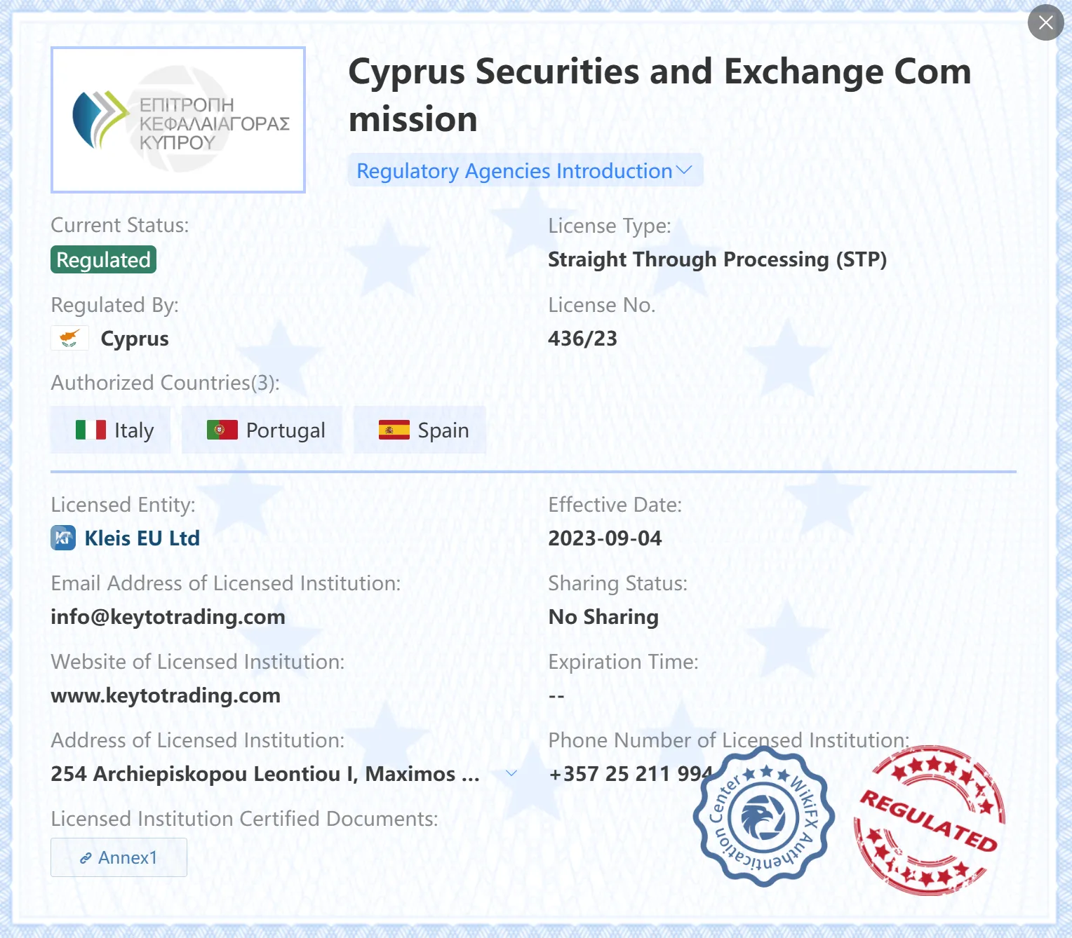 تنظيم من قبل CySEC تنظيم من قبل CySEC