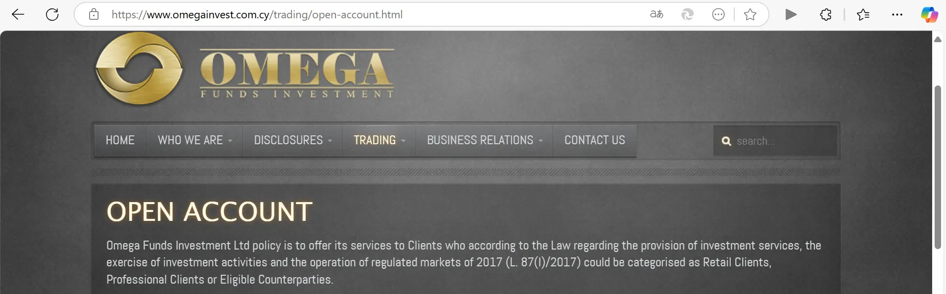 OMEGA account