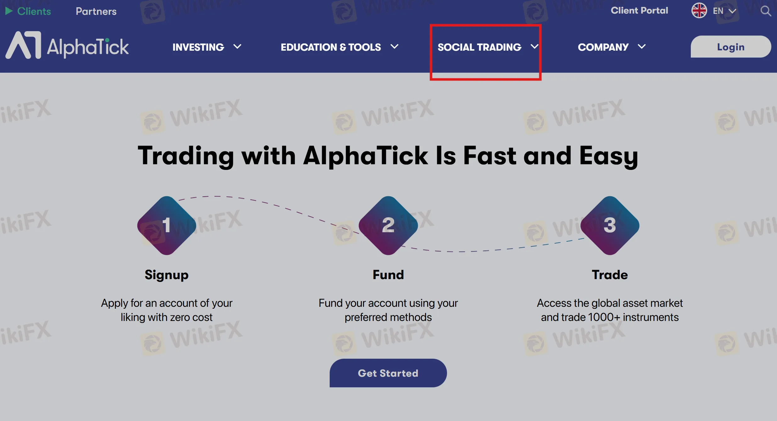 ALPHATICK social trading