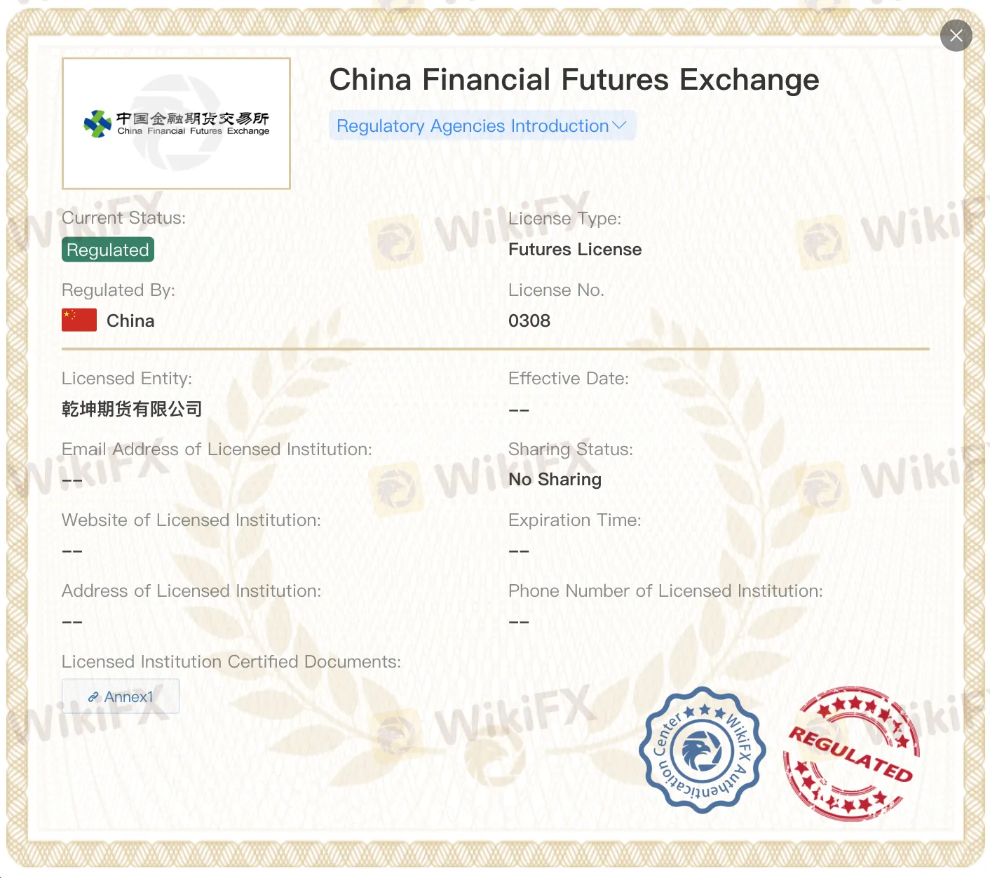 Qian Kun Futures license