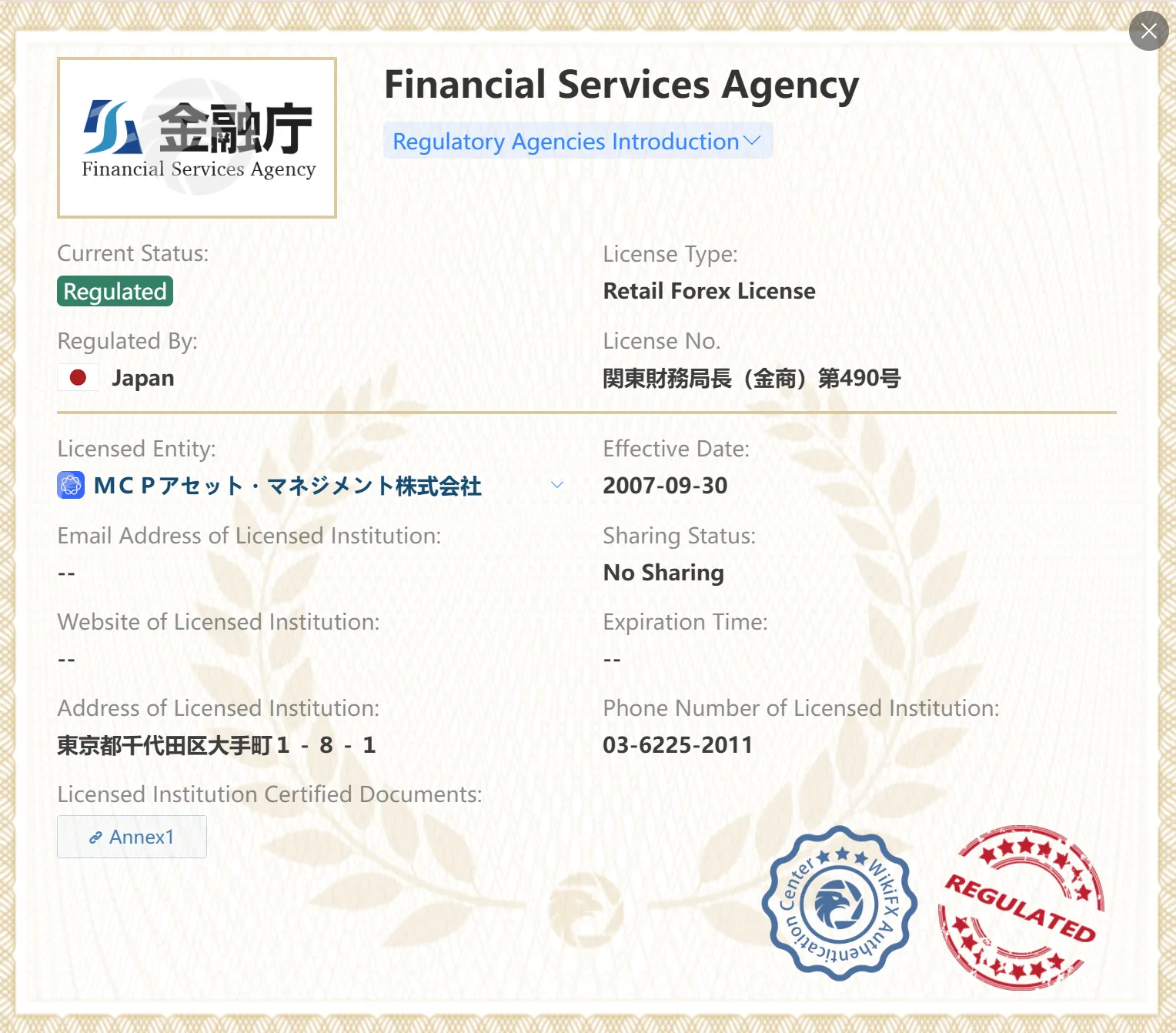 金融庁による規制 金融庁による規制