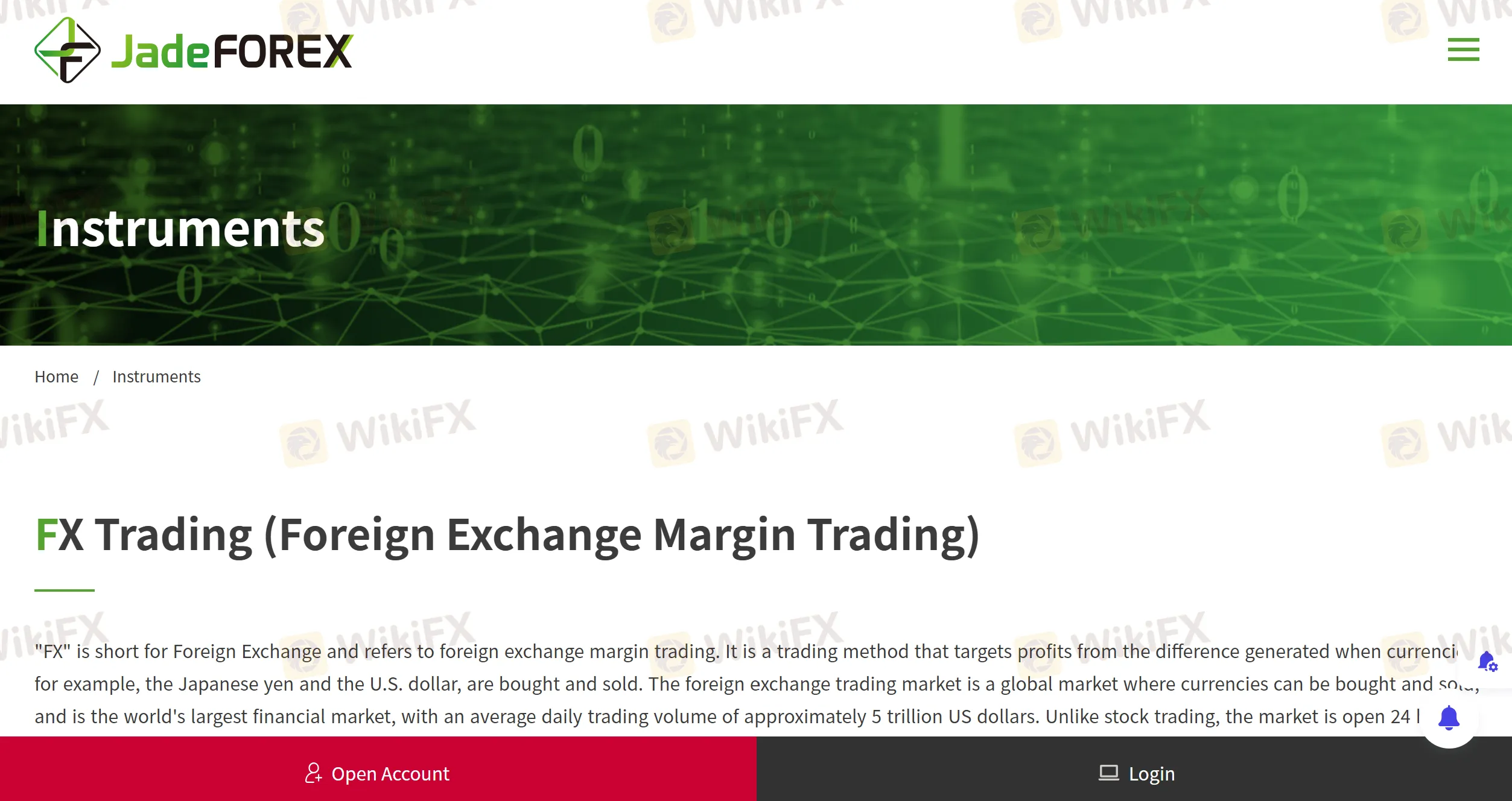 JadeFOREX products