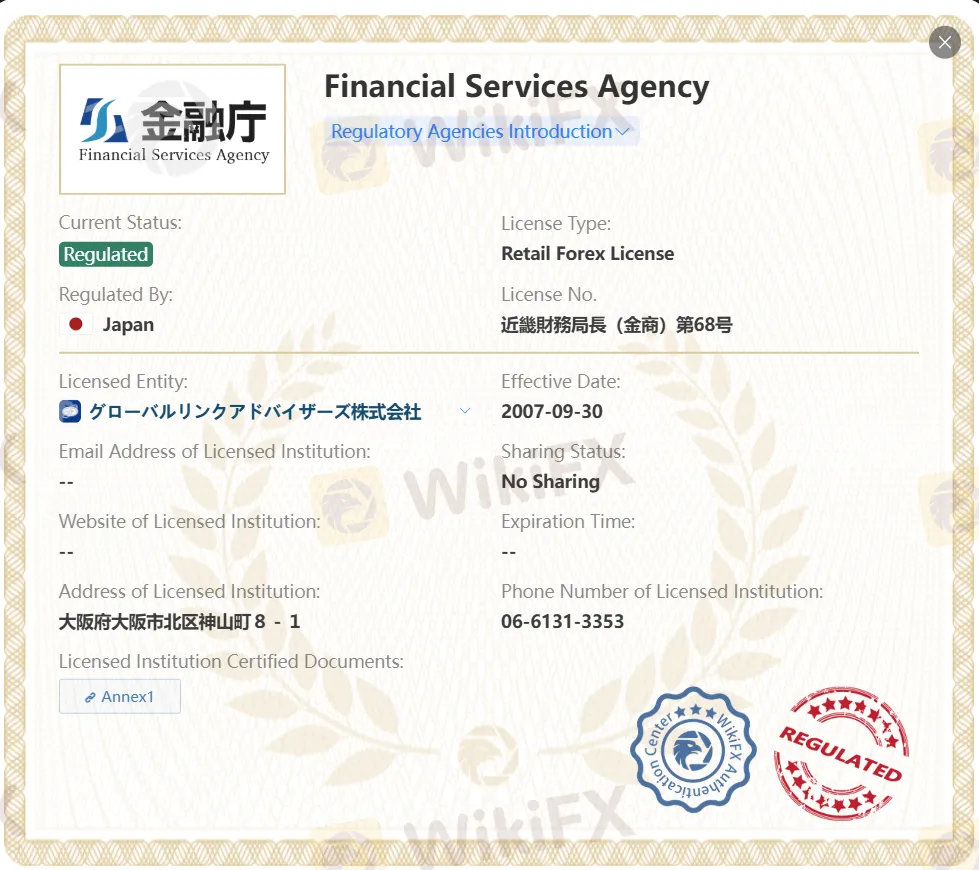 Global Link Advisers 牌照