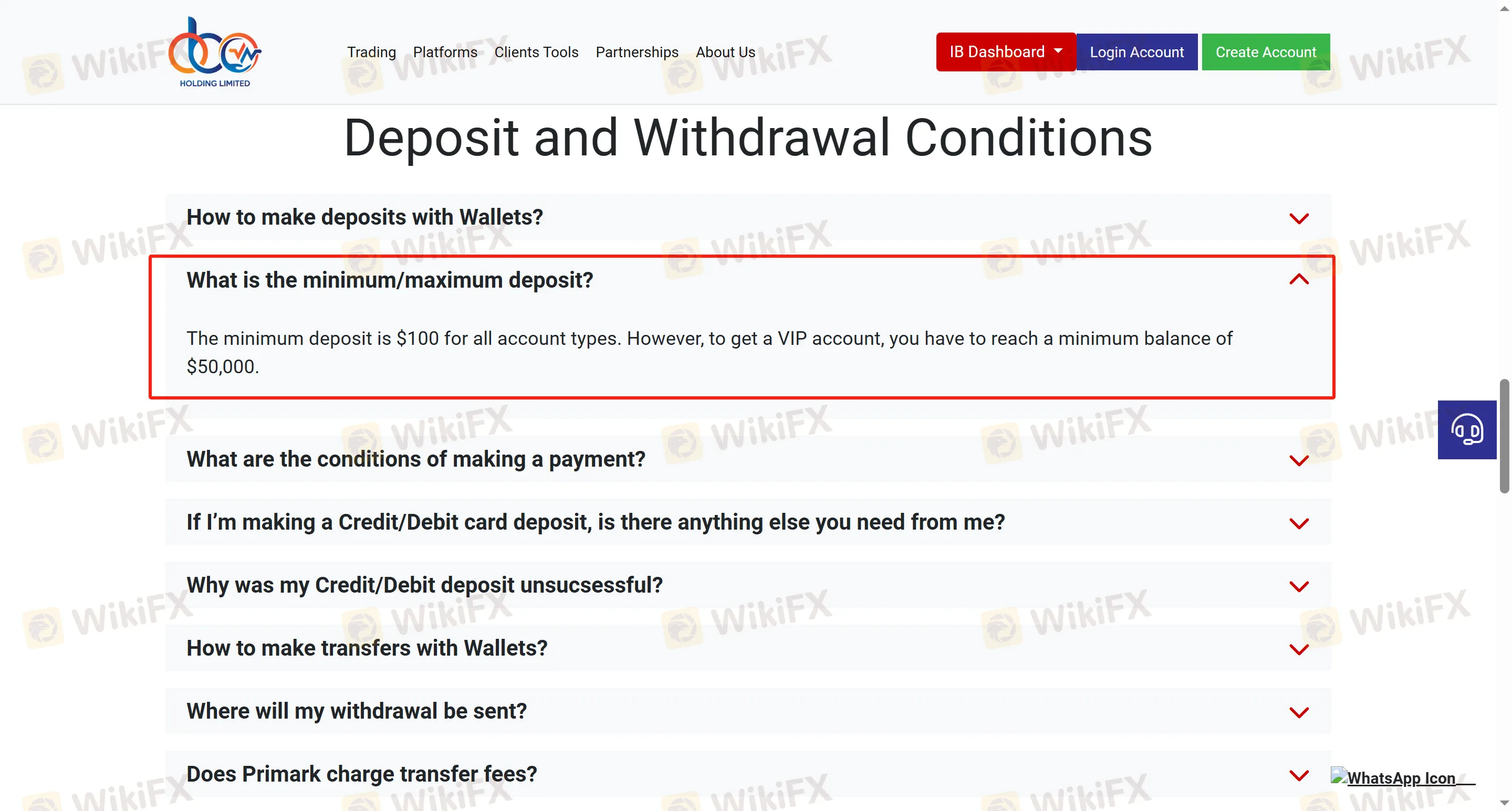 minimum deposit 
