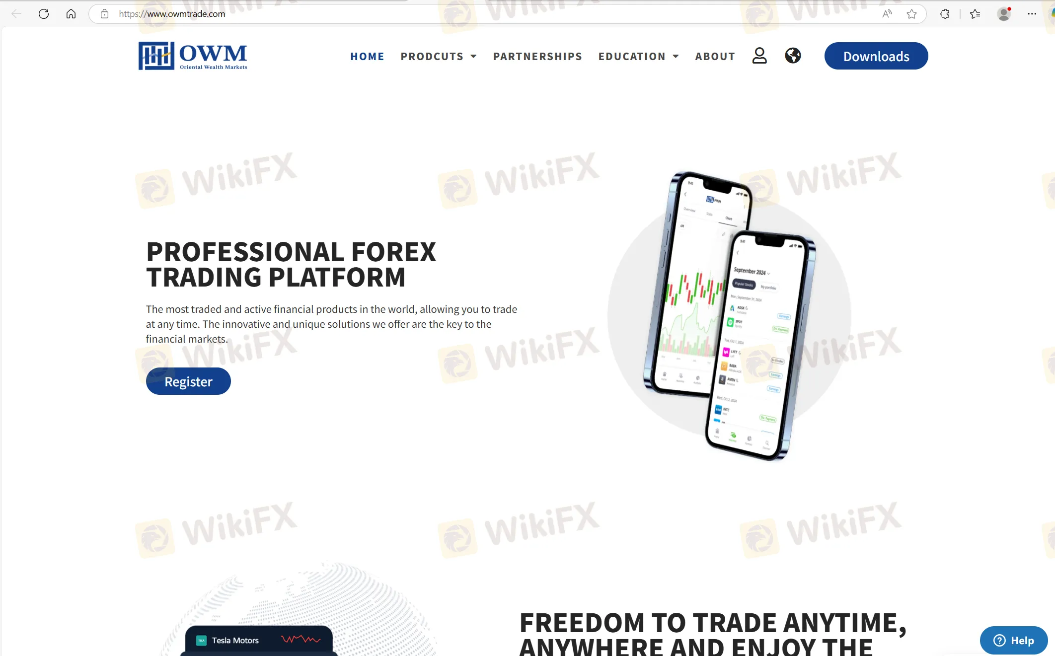 OWM's homepage