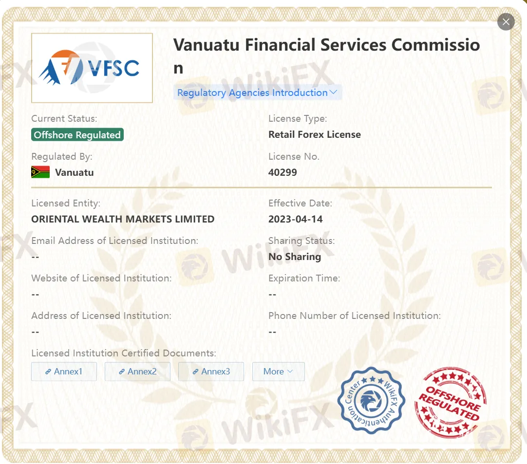 Offshore regulated by VFSC