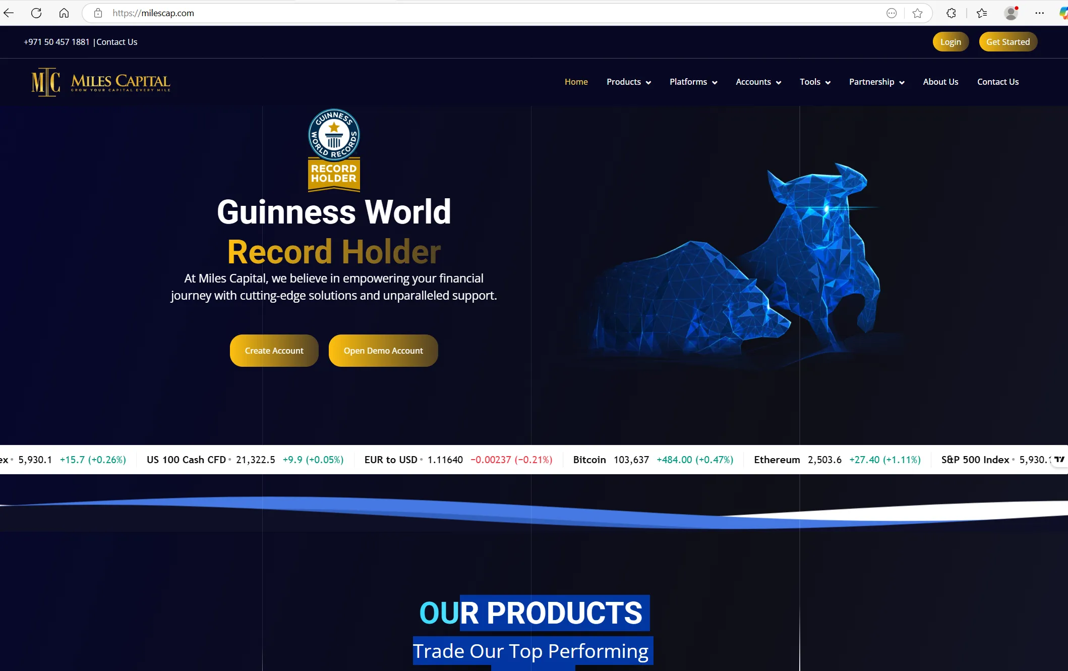 Miles Capital's homepage Miles Capital's homepage