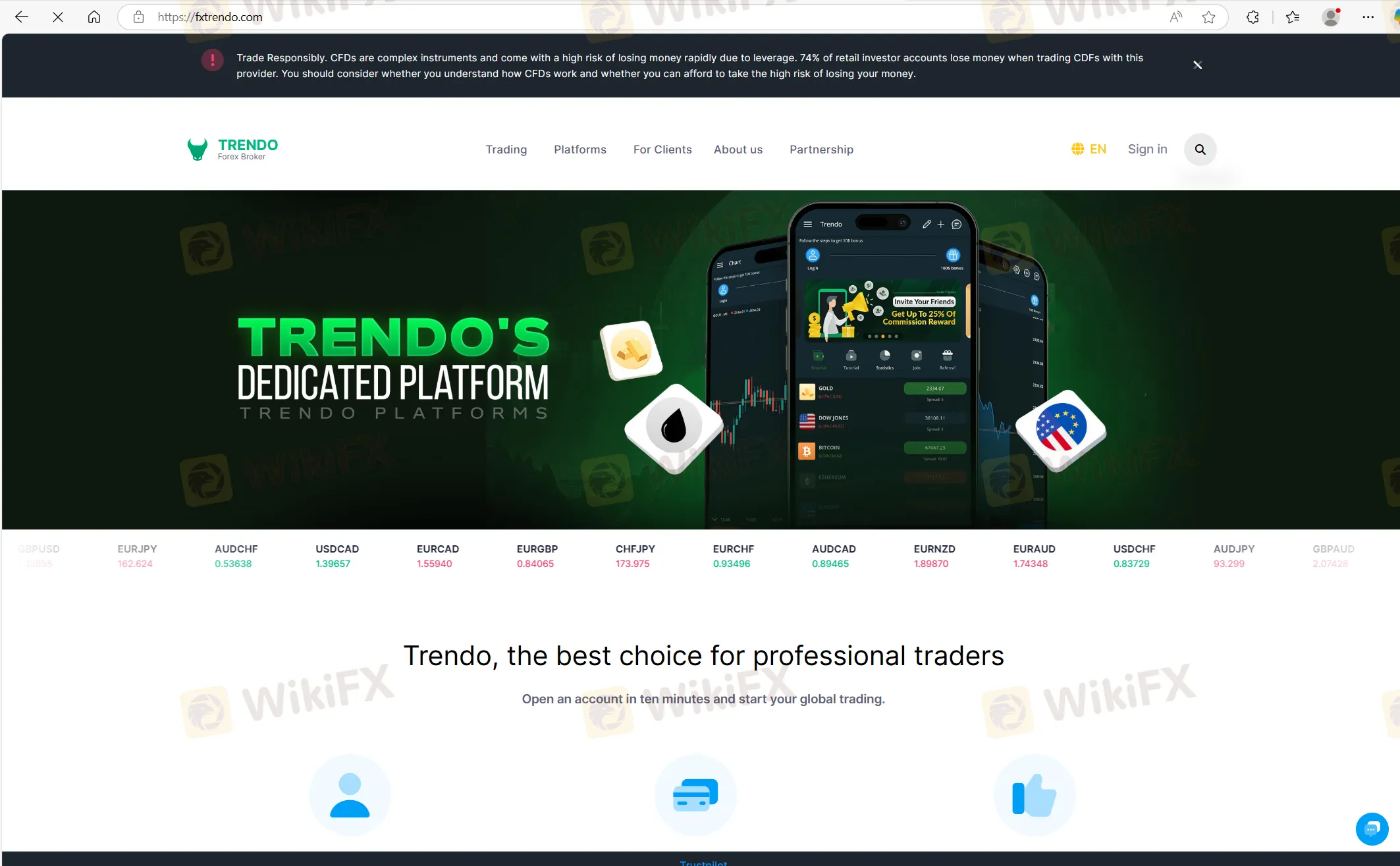 Trendo's homepage