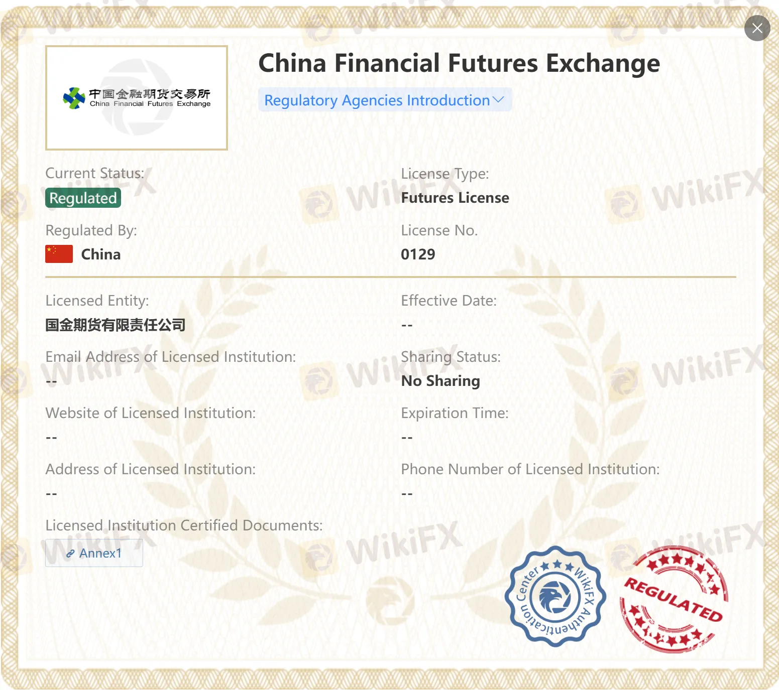 受CFFEX监管