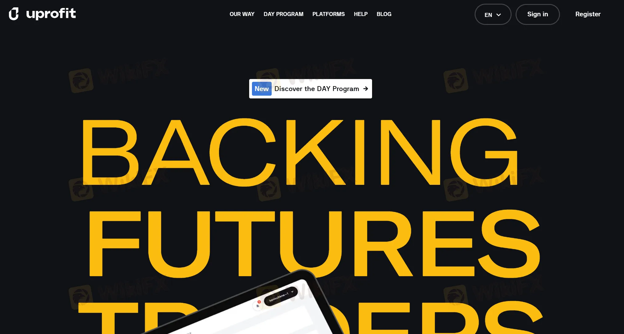 Uprofit's homepage