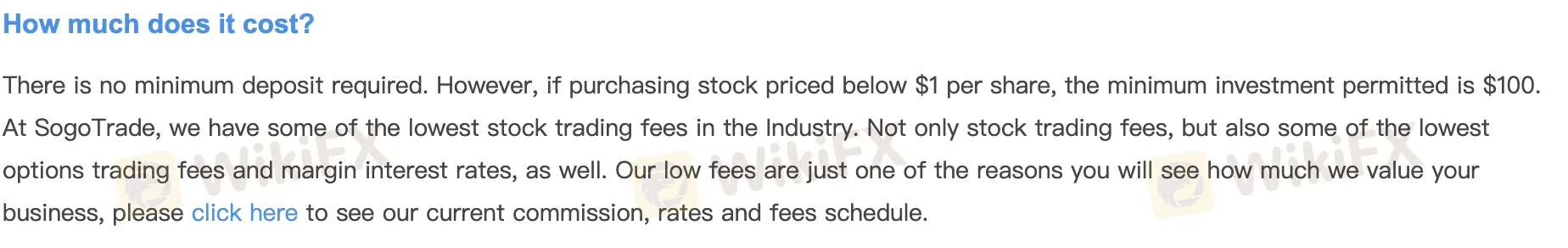 SogoTrade Comisiones