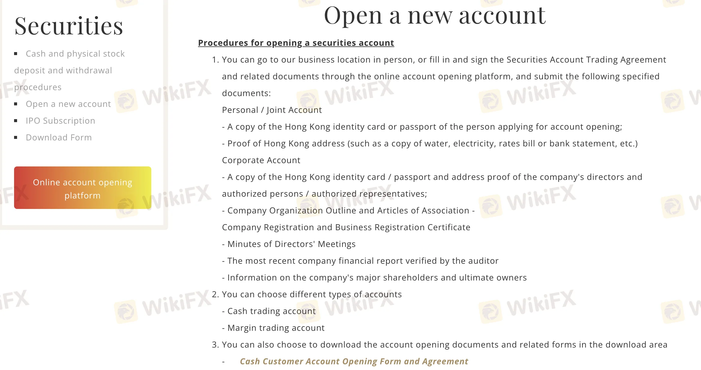 Open a new account