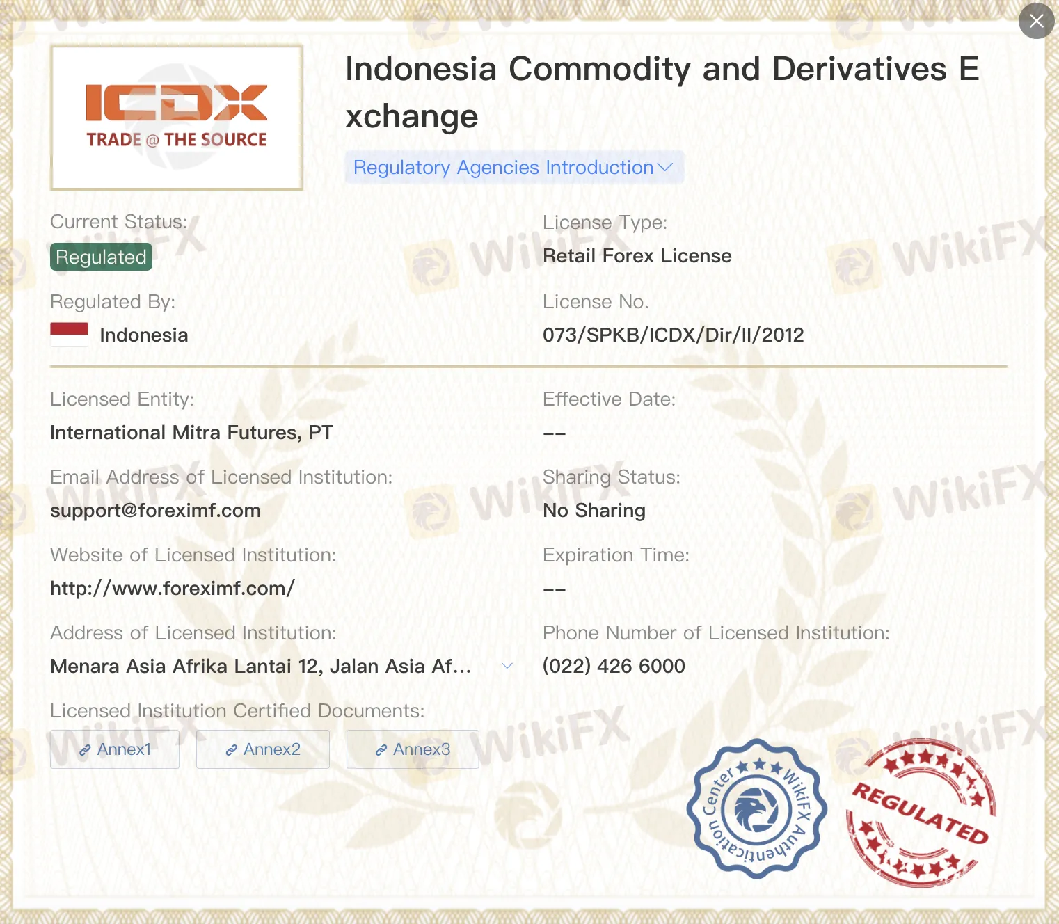 Regulated by ICDX