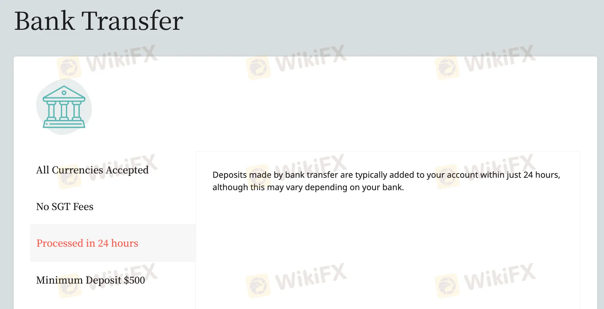 Deposit Options