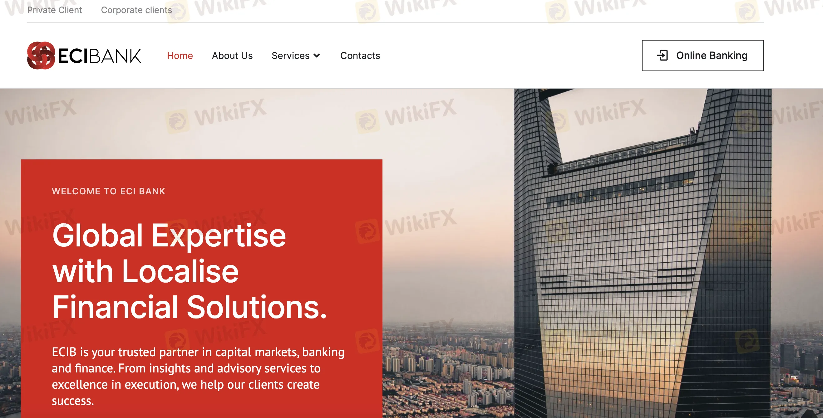 EC Investment Bank's homepage