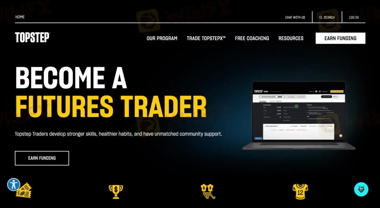 Topstep's homepage