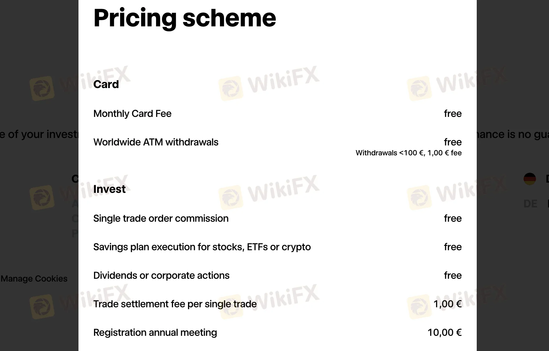 TRADE REPUBLIC Fees