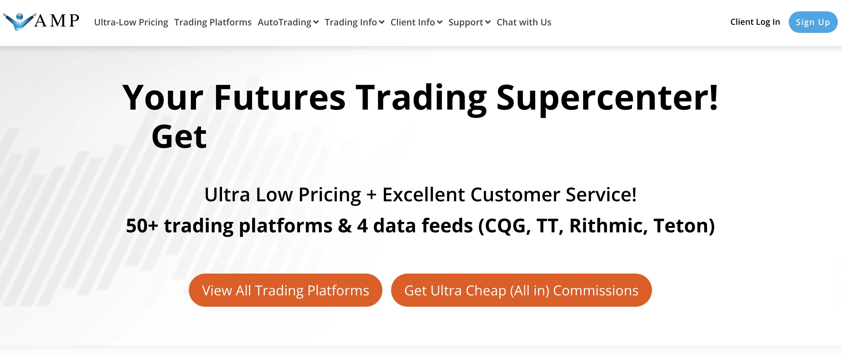 AMP Futures' homepage AMP Futures' homepage