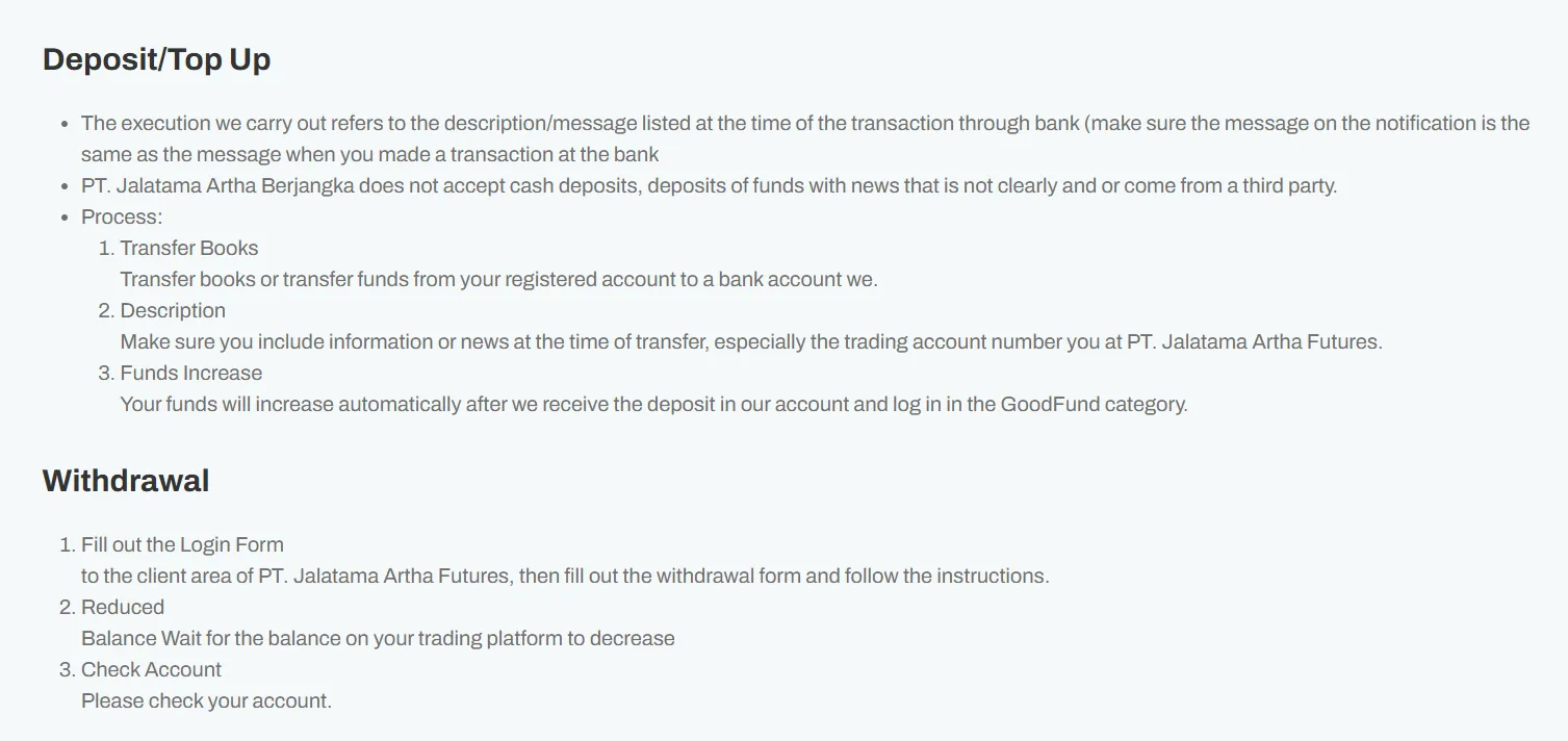 Deposit and Withdrawal Deposit and Withdrawal