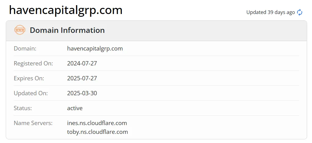 Haven Capital Group dominio Haven Capital Group dominio