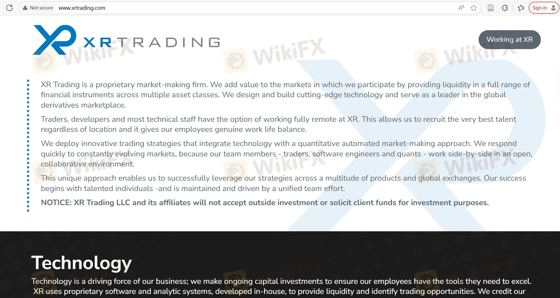 XR Trading Информация