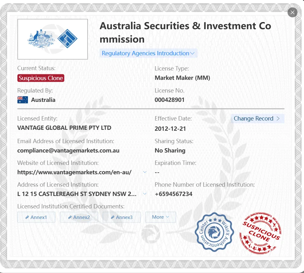 Vantage Prime license