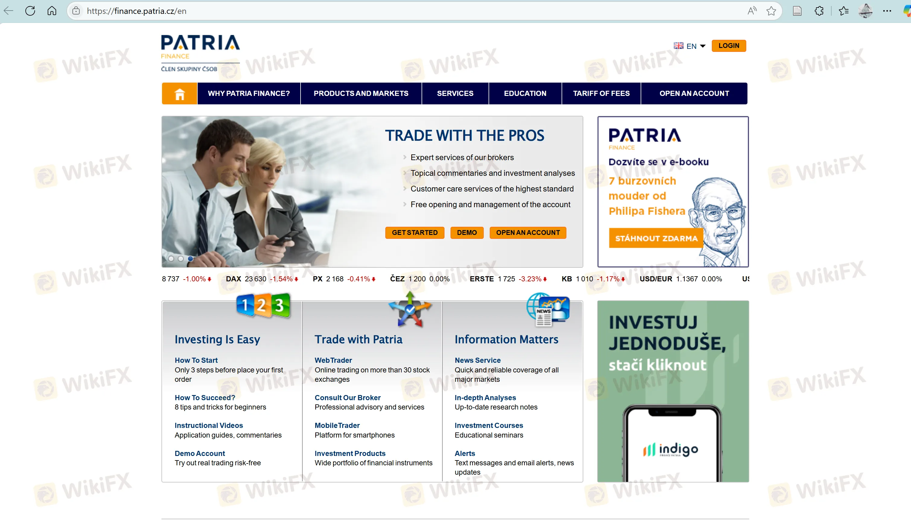 Patria Finance的主页