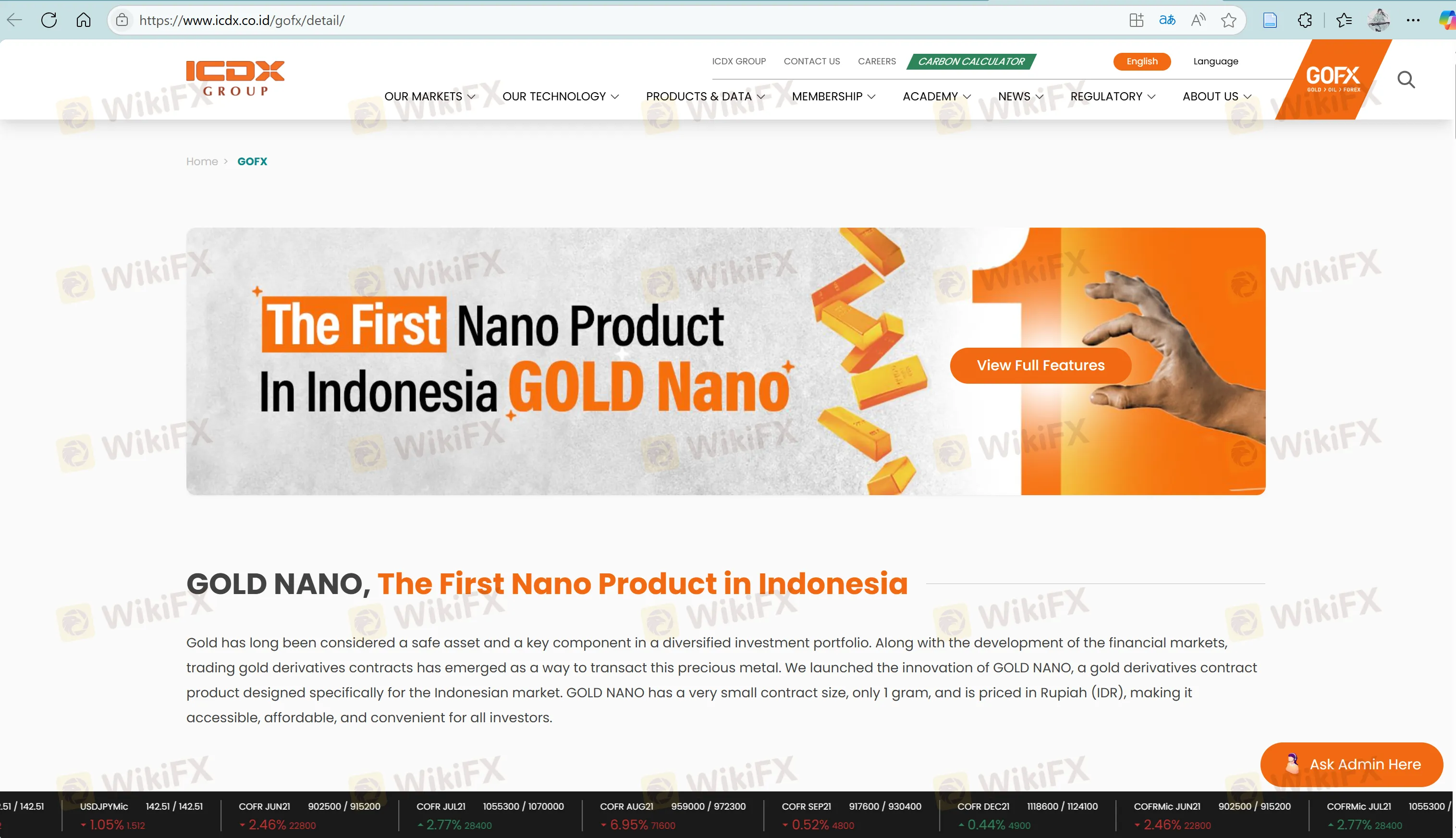 GOFX's homepage