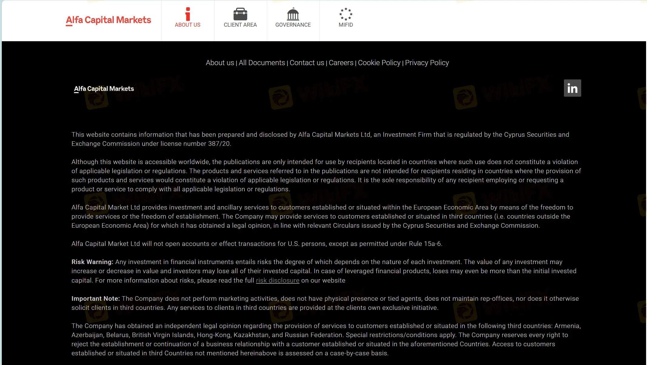 Alfa Capital's homepage
