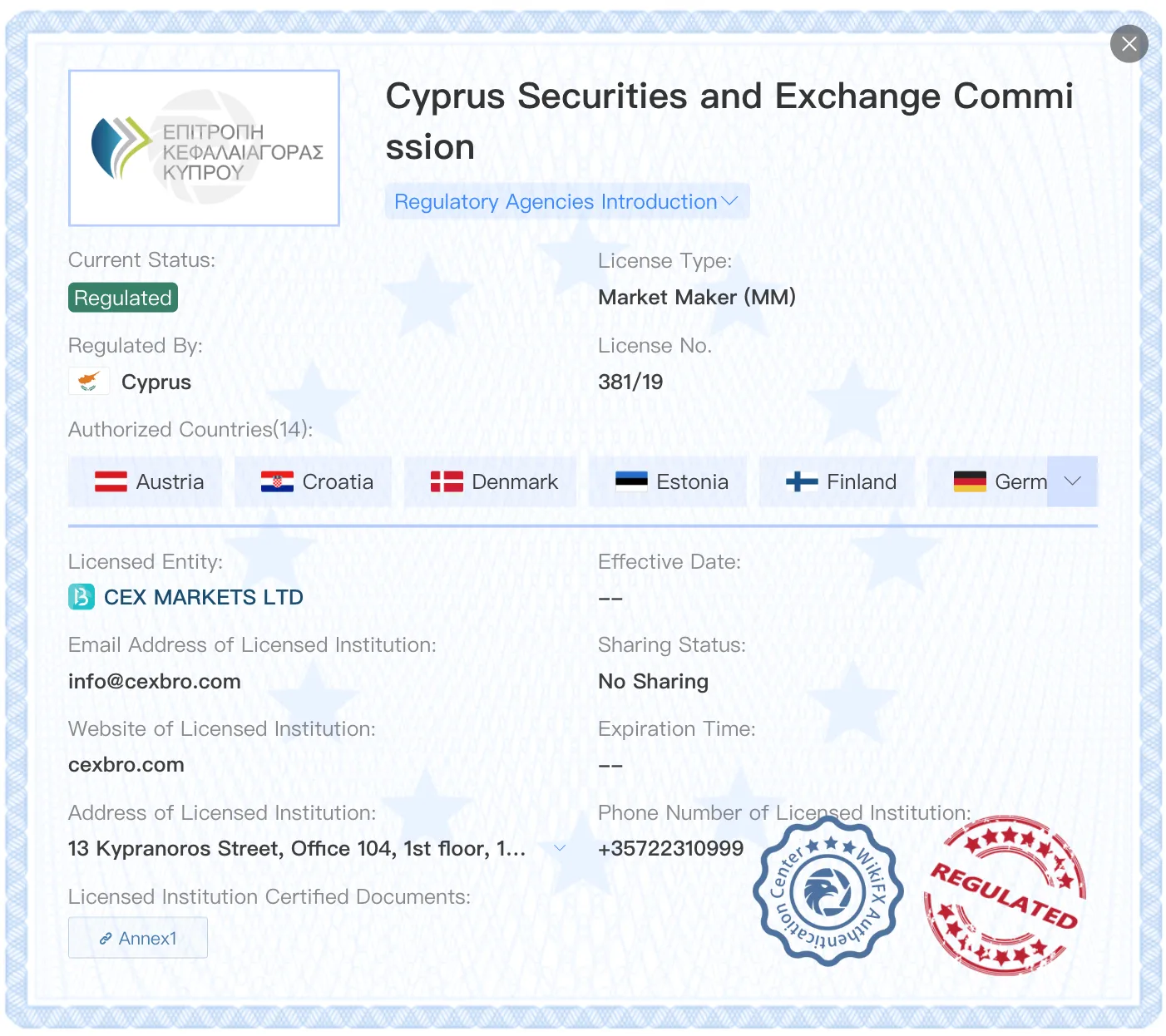 Reguliert von CySEC Reguliert von CySEC