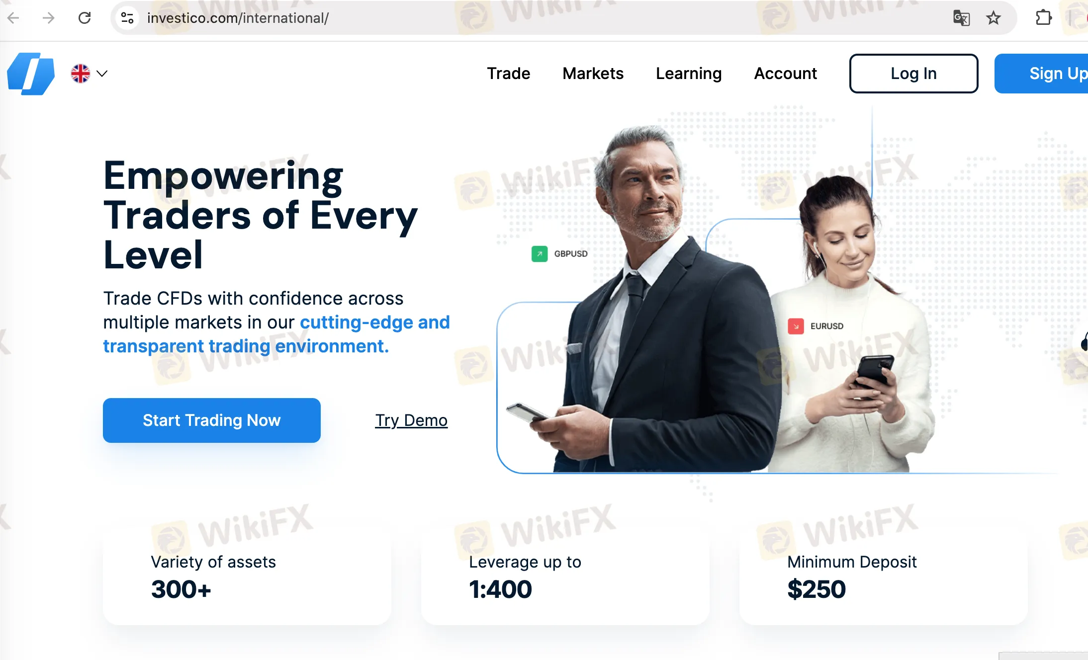 Investico's homepage
