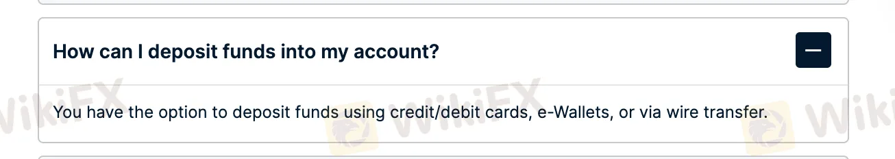 How can I deposit fund into my account?