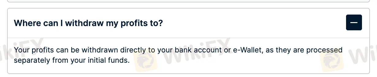 Where can I withdraw my profits to?