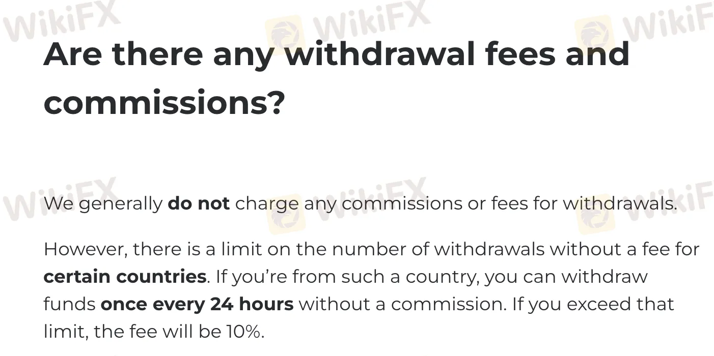 Withdrawal fees