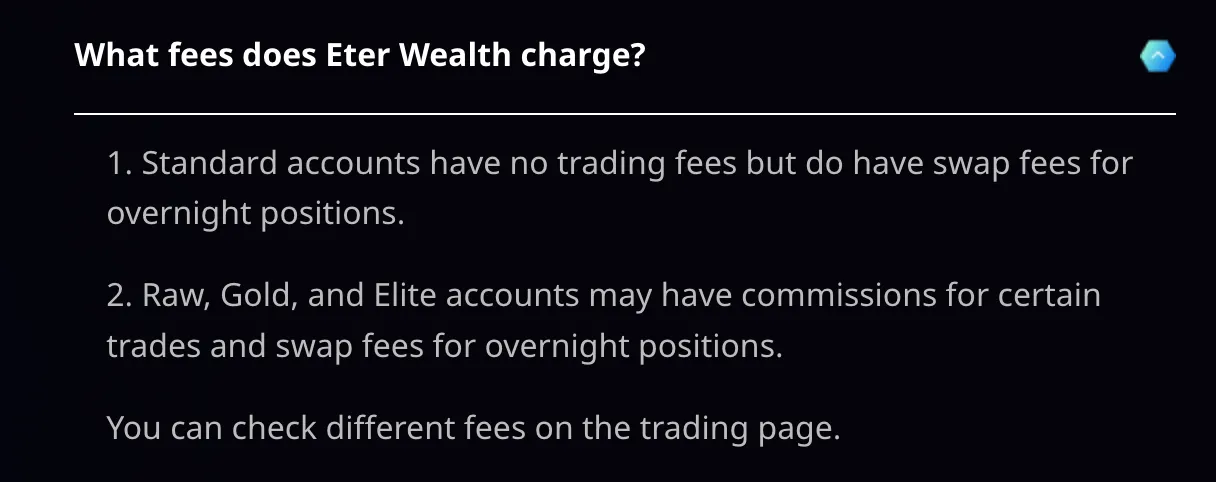 EterWealth Gebühren EterWealth Gebühren