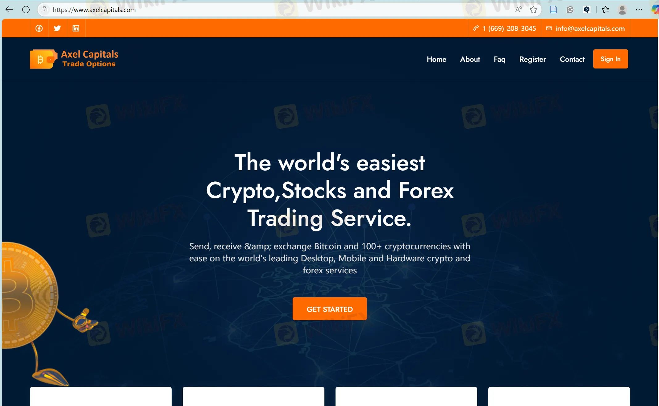 Axel Capitals' homepage