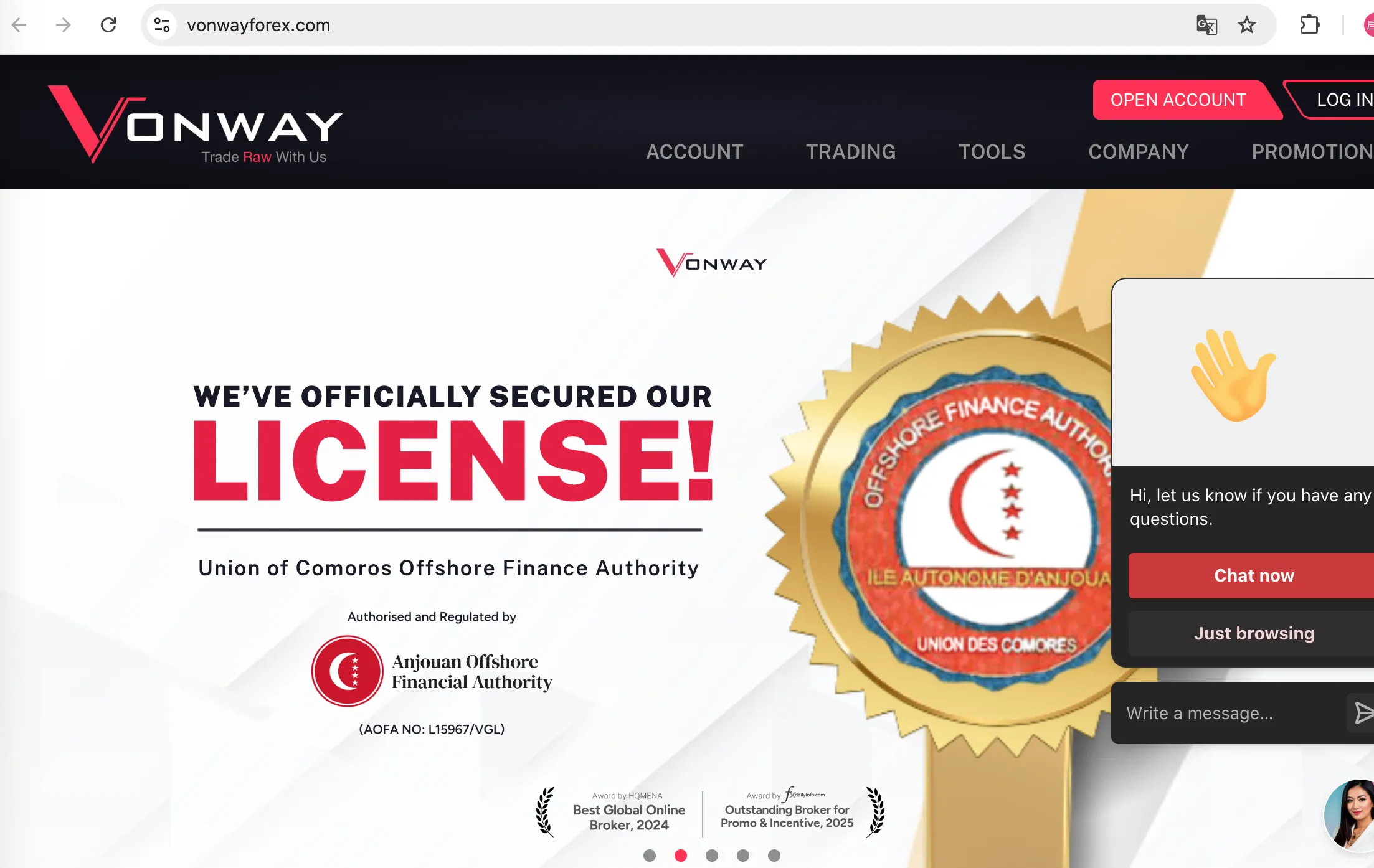 الصفحة الرئيسية لـ Vonway الصفحة الرئيسية لـ Vonway