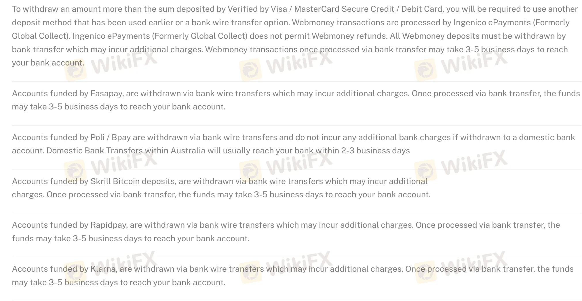 Deposit and Withdrawal