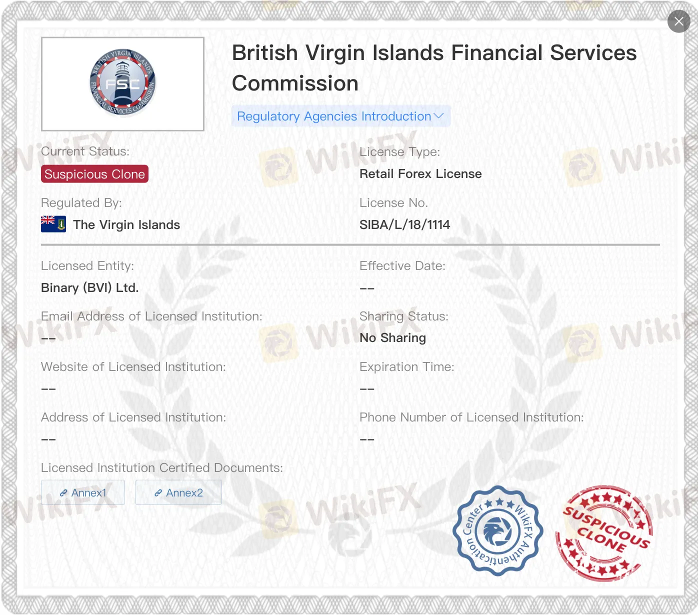 Suspicious Clone FSA license