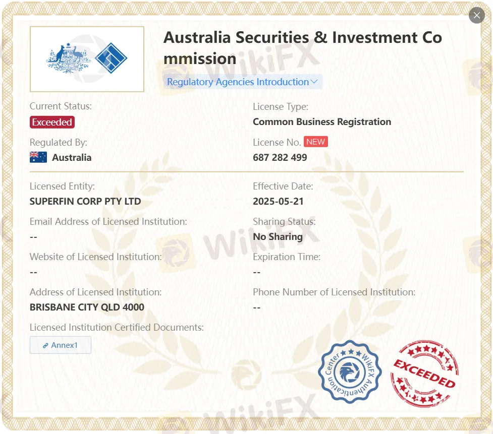 Exceeded ASIC license