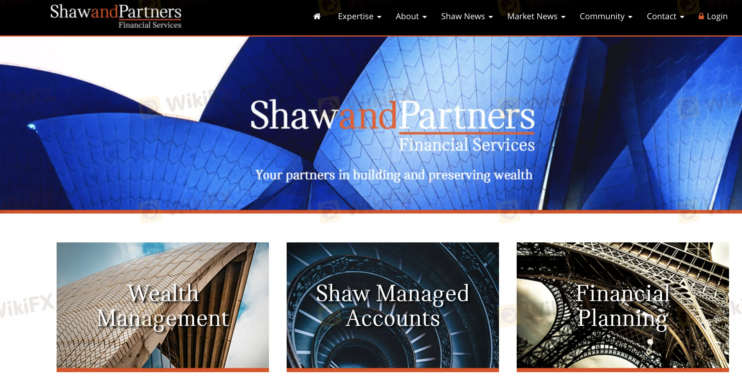 Shaw and Partners' homepage