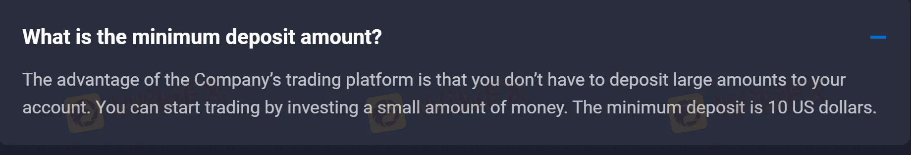 minimum deposit
