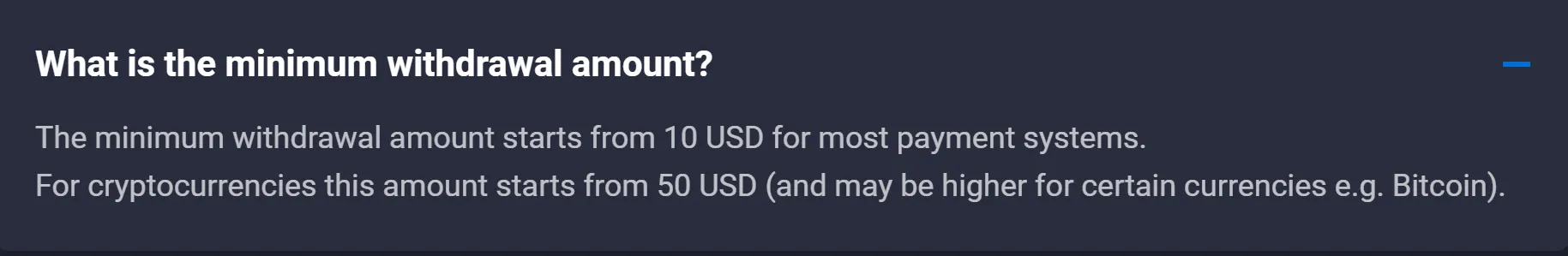 minimum deposit minimum deposit