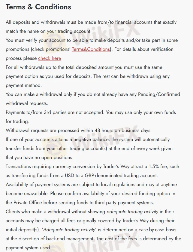 Deposit and Withdrawal